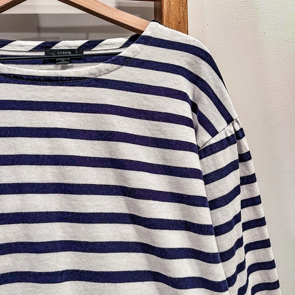 J. Crew SZ M Mariner Puff Sleeve Striped Top! - Picture 2 of 10
